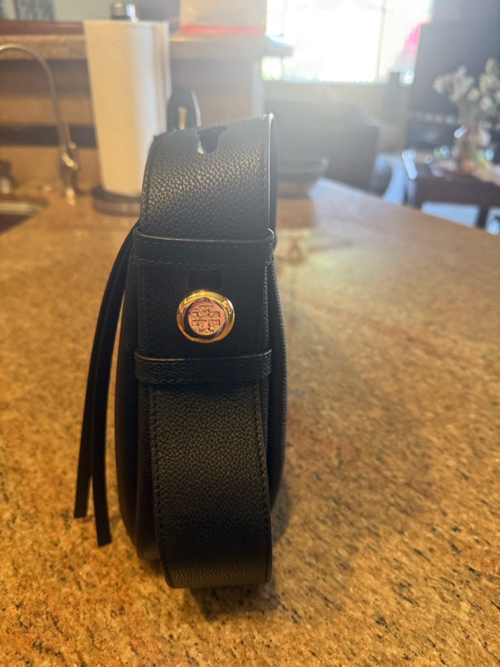 Tory Burch Black Romy Shoulder Bag with Gold Hardware - Picture 9 of 12